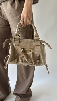 Mini City Bag – Beige, Green & Brown