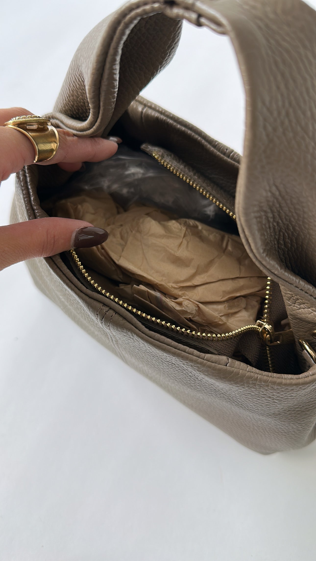 Soft Structure Bag – Taupe & Brown