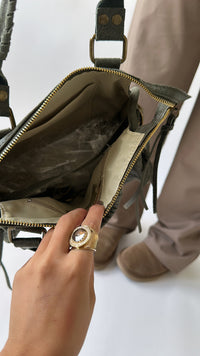Mini City Bag – Beige, Green & Brown