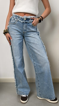 Skye wide leg jeans - denim