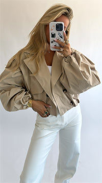 Oversized Cropped Trench Coat
