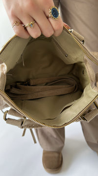 Mini City Bag – Beige, Green & Brown