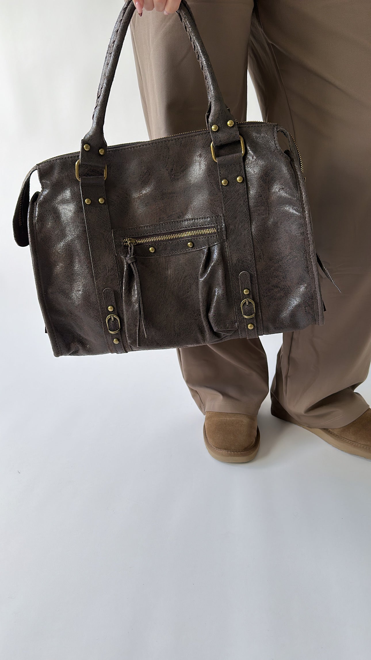 Urban Classic Bag – Taupe & Brow