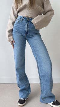 Seam tall straight leg jeans - denim w3636-1