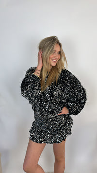 Didi top - zwart/zilver