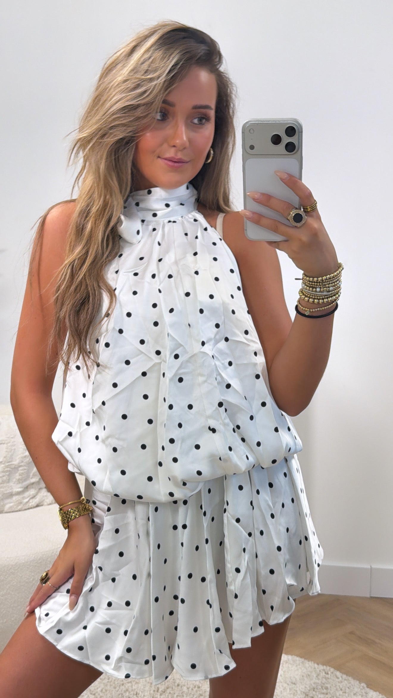 Noa Polka Satin Playsuit