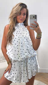 Noa Polka Satin Playsuit