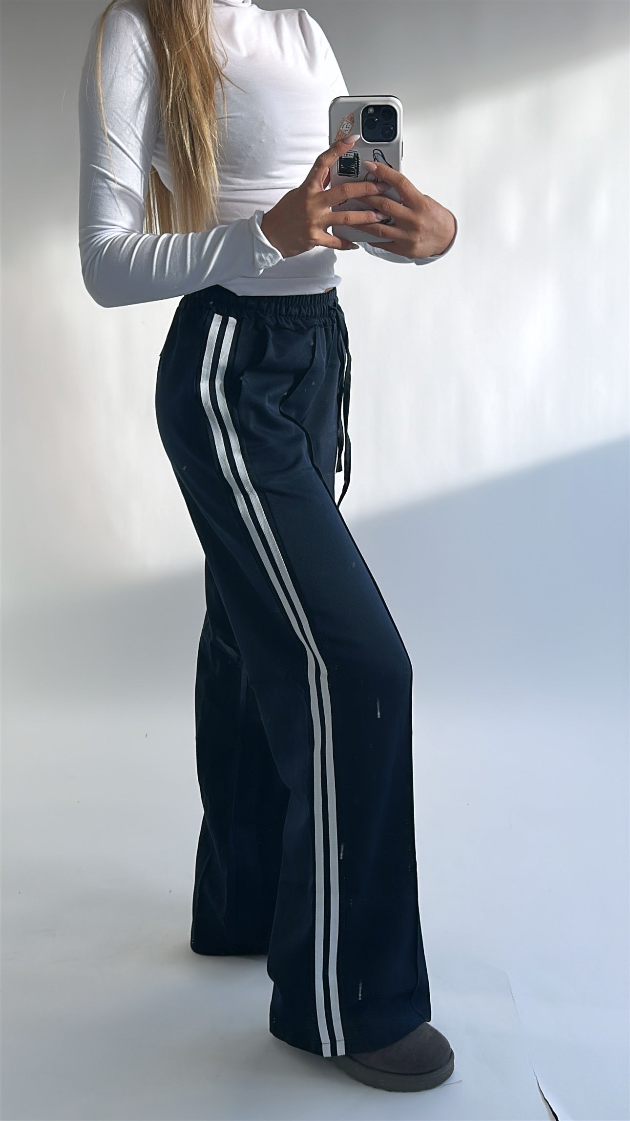 Wide leg track pants