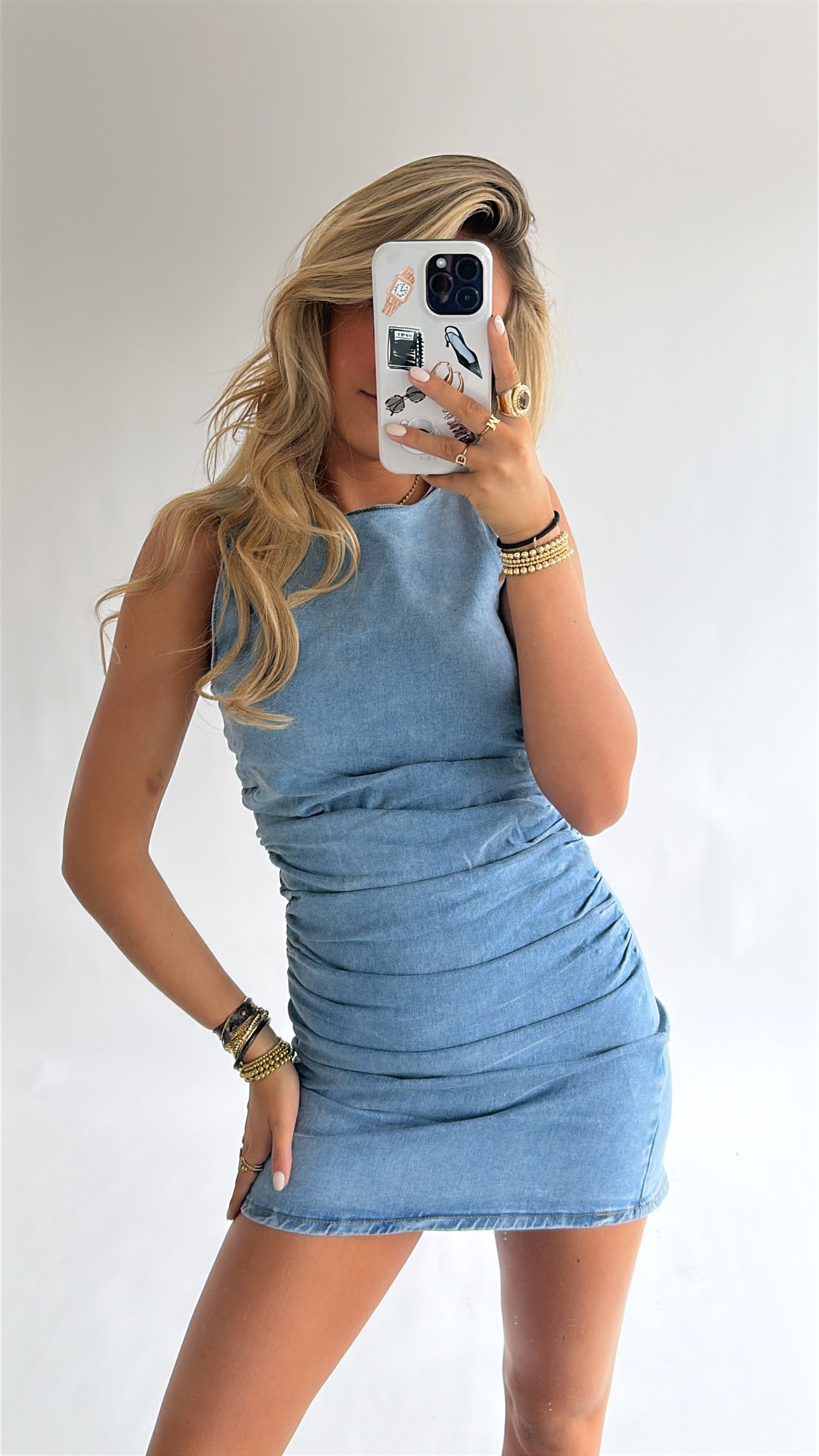 Denim Bodycon Mini Jurk