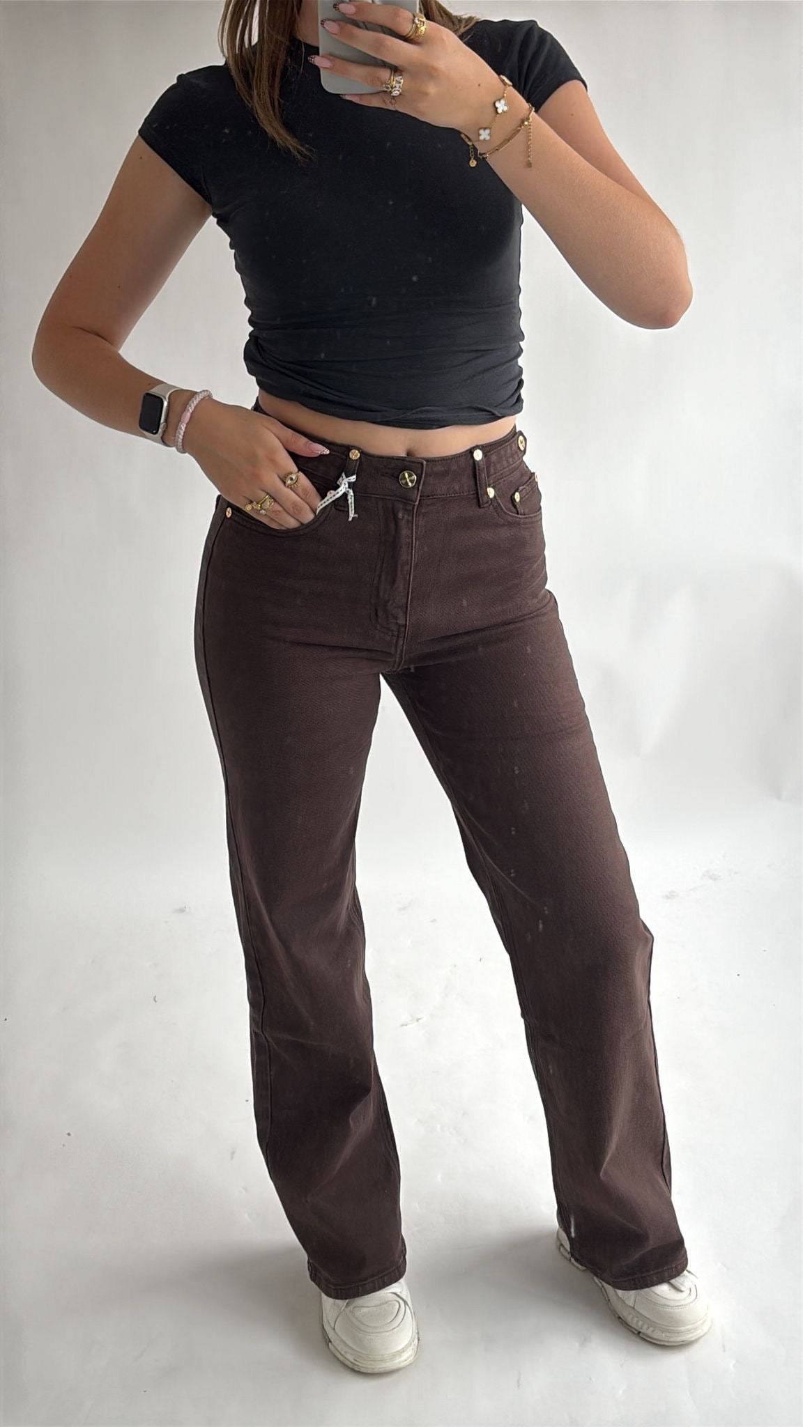 Mocha Flow Wide Leg Jeans
