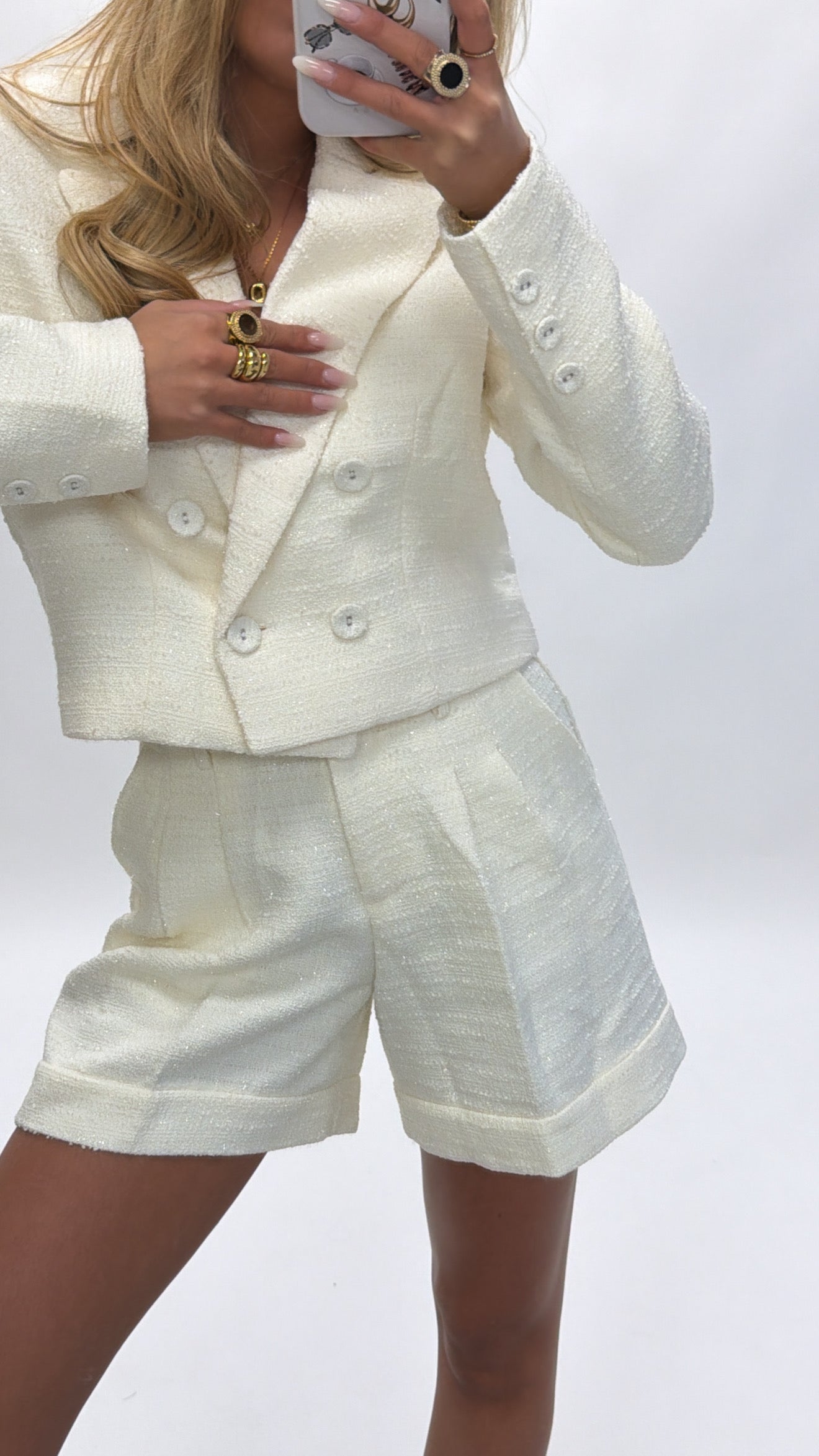 White glitter broekje