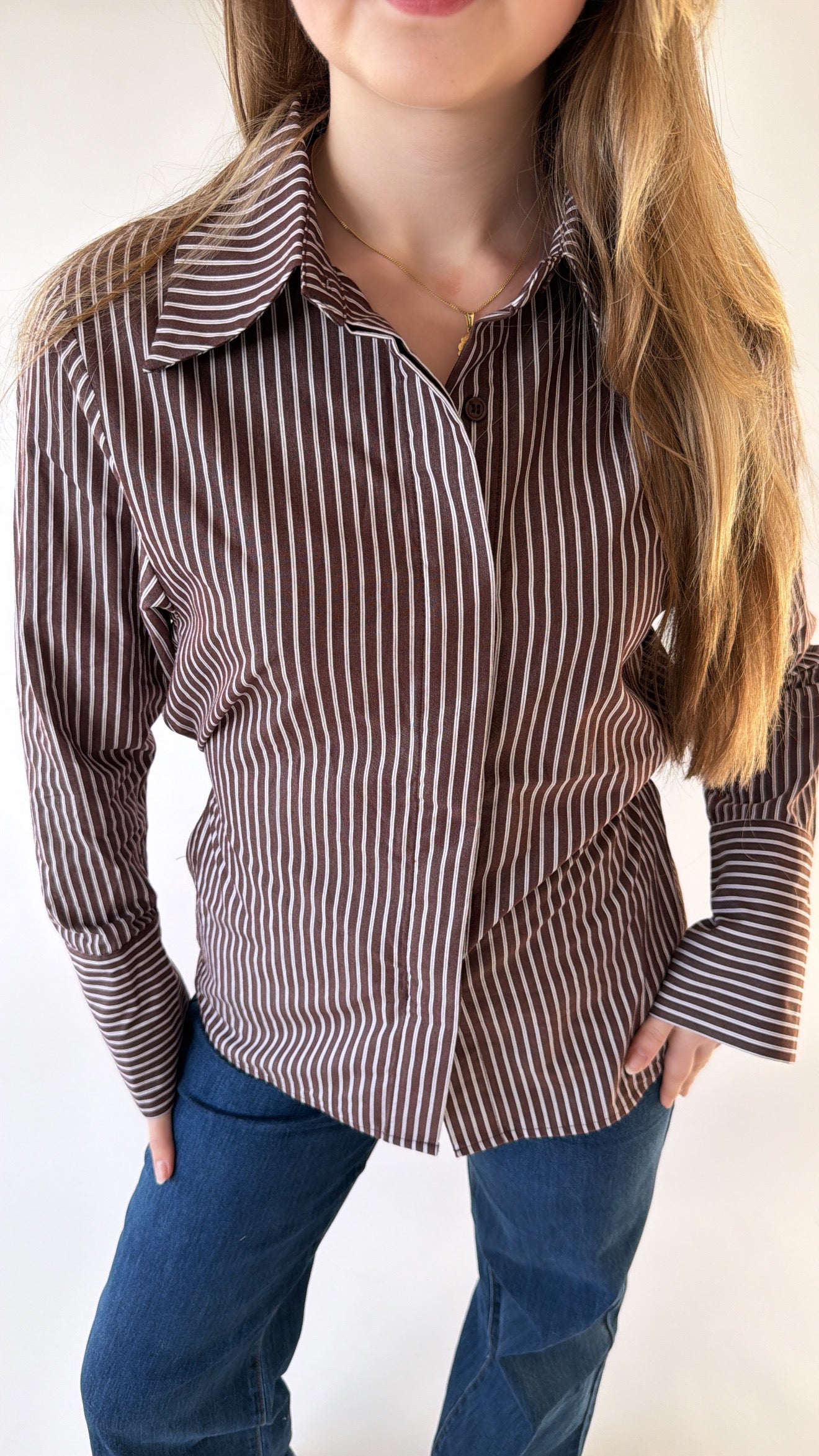 Cocoa Contour Stripe Blouse
