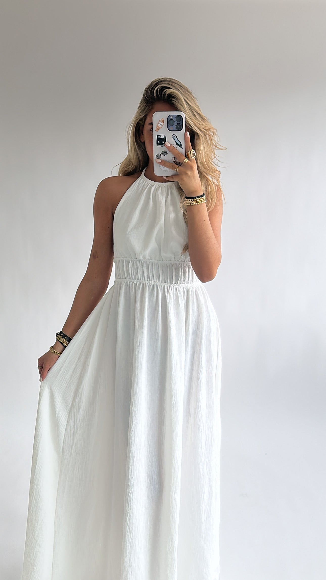 Backless Halter Maxi Jurk