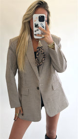 Checked Oversized Blazer