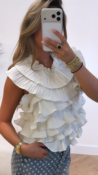 Ruffle Romance Open Back Top