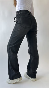 Straight Fit Belt Jeans