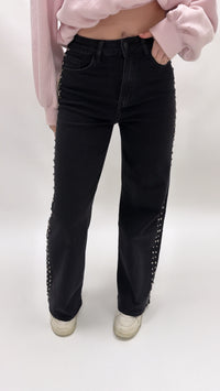 Shiny Stone Wide Jeans