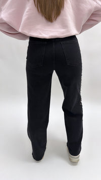 Shiny Stone Wide Jeans