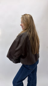 Classic Faux Leather Bomber