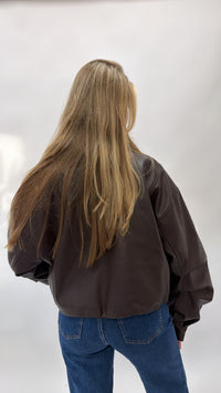 Classic Faux Leather Bomber