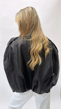 Textured Leatherlook Bomber