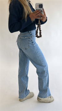 Classic Blue Wide Leg Jeans - stretch