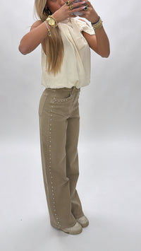 Starlight studs wide leg jeans