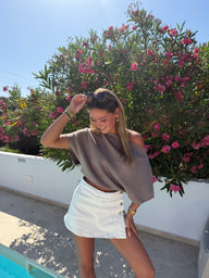One Shoulder Knit Top