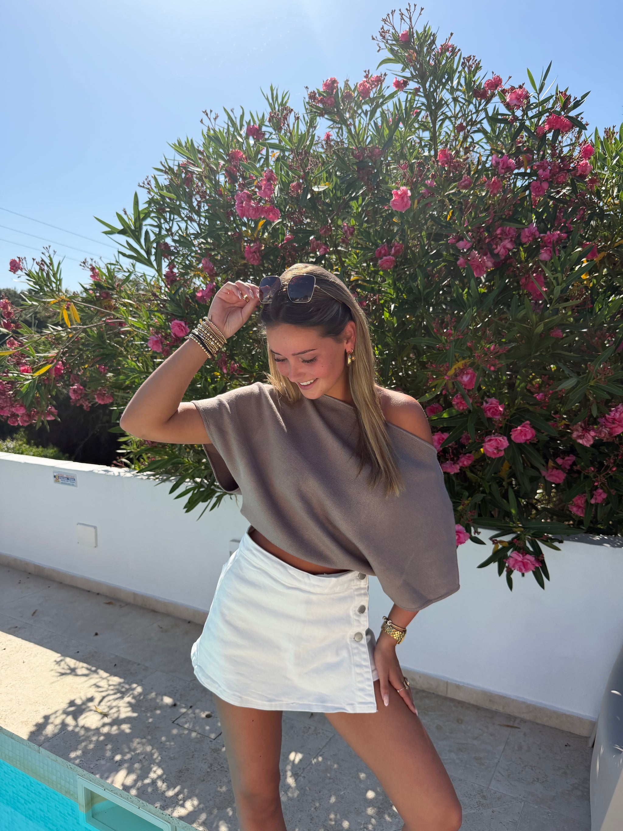 One Shoulder Knit Top