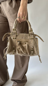 Mini City Bag – Beige, Green & Brown