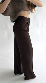 High Waist Wide Leg Pantalon