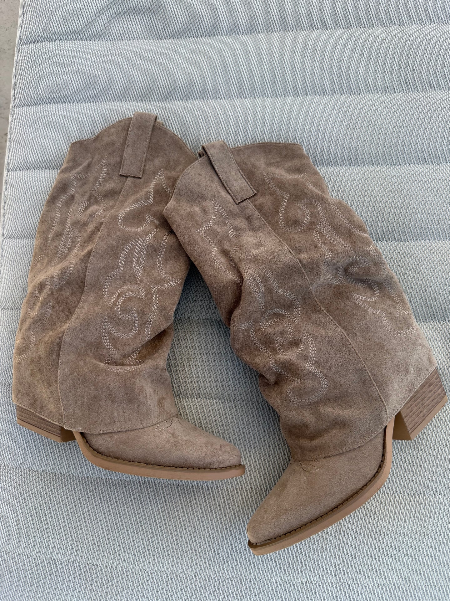 Western Tall Boots Taupe