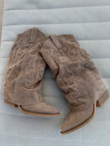Western Tall Boots Taupe
