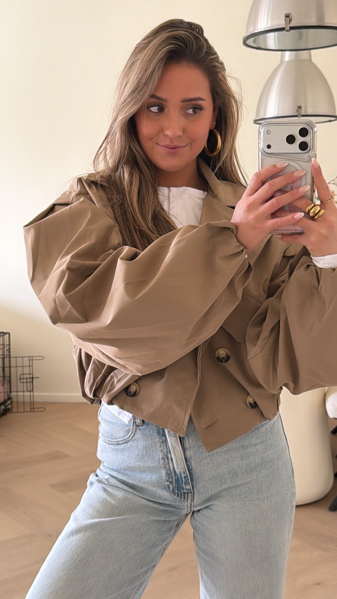Milly Cropped trenchcoat