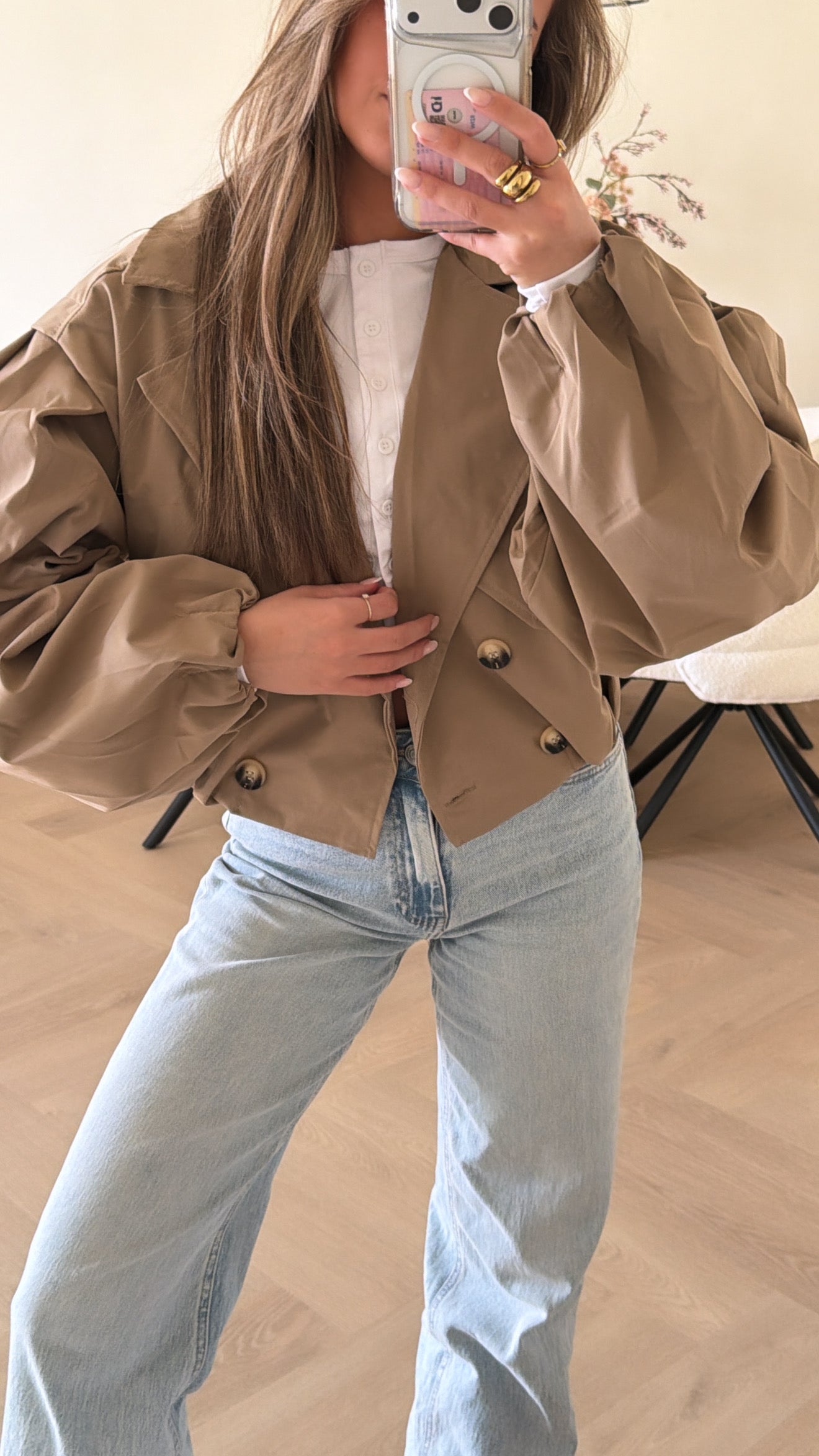 Milly Cropped trenchcoat