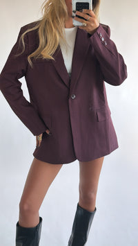 Classic Bordeaux Oversized Blazer