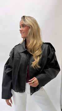 Textured Leatherlook Bomber