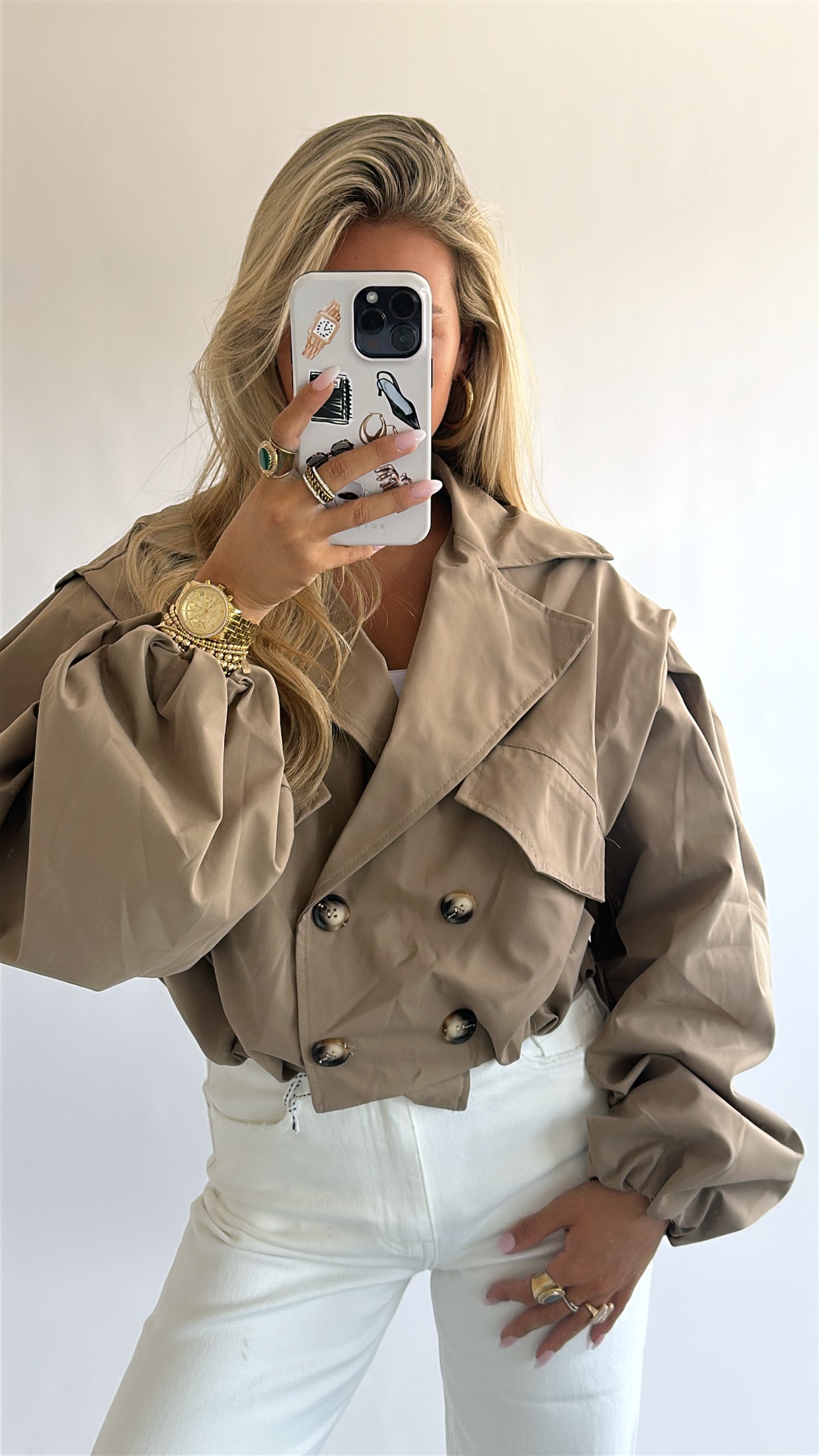 Oversized Cropped Trench Coat