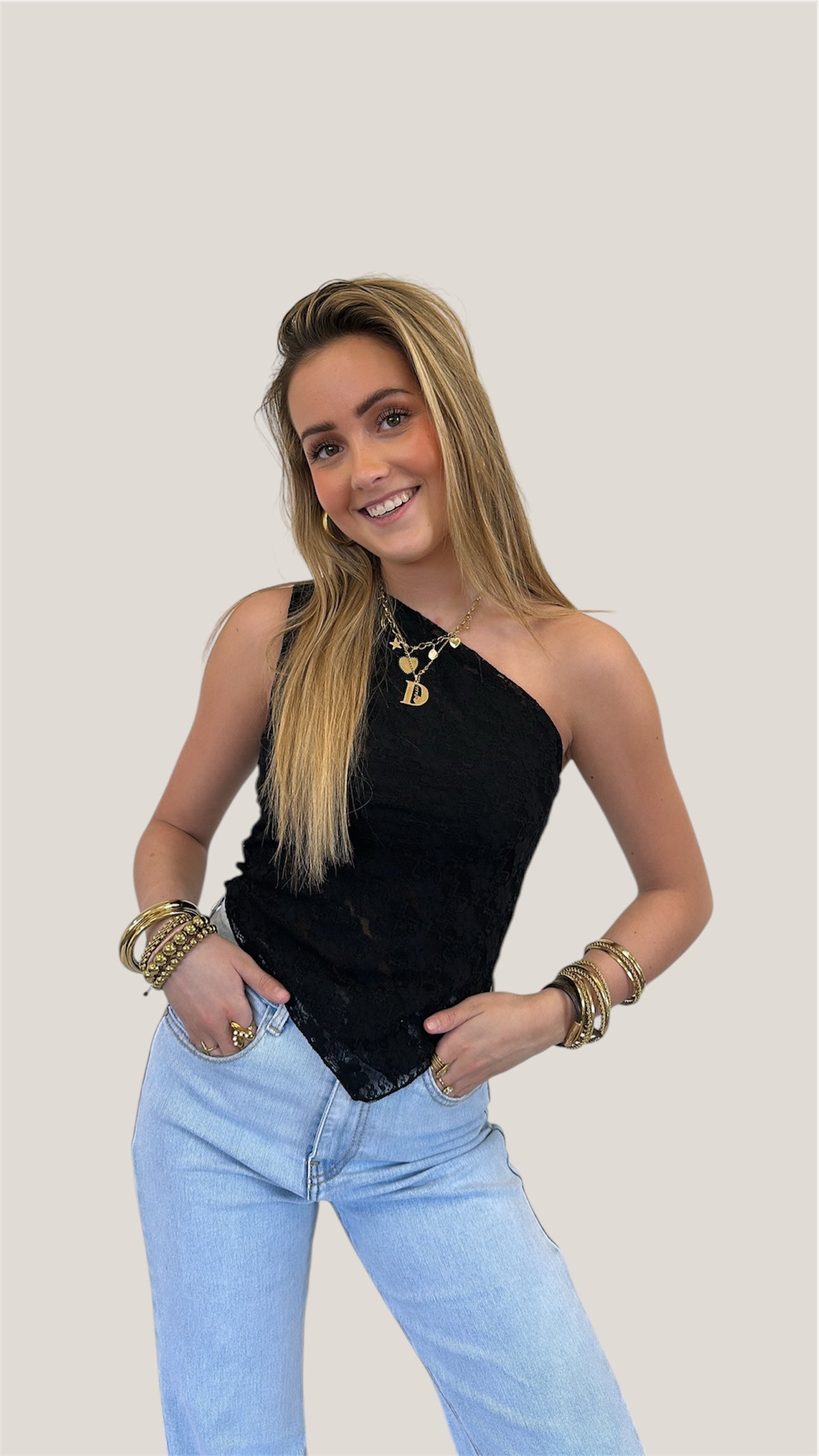 Malou one shoulder top