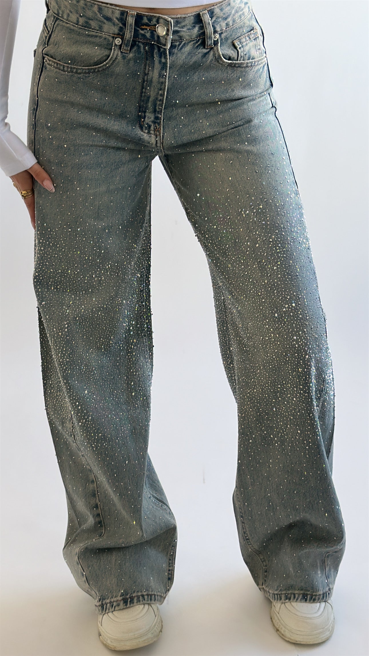 Glitter Wide Leg Jeans