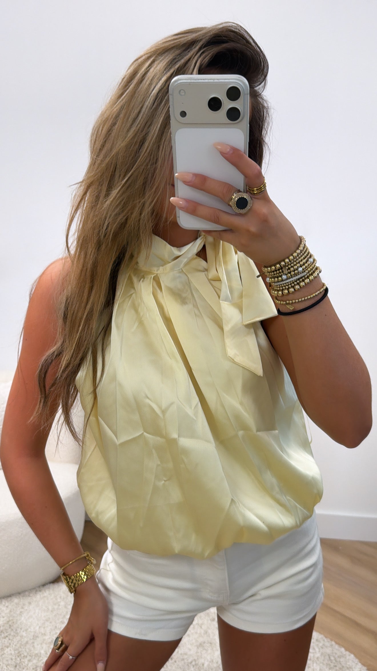 Noëlle Satin Bow Top