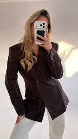 Sculpted Pinstripe Blazer