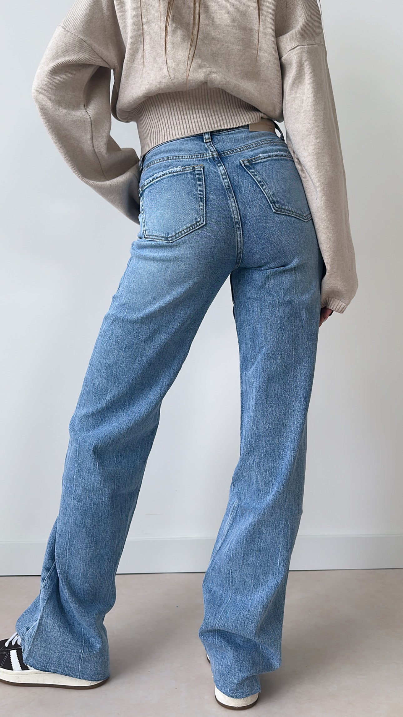 Seam tall straight leg jeans - denim w3636-1