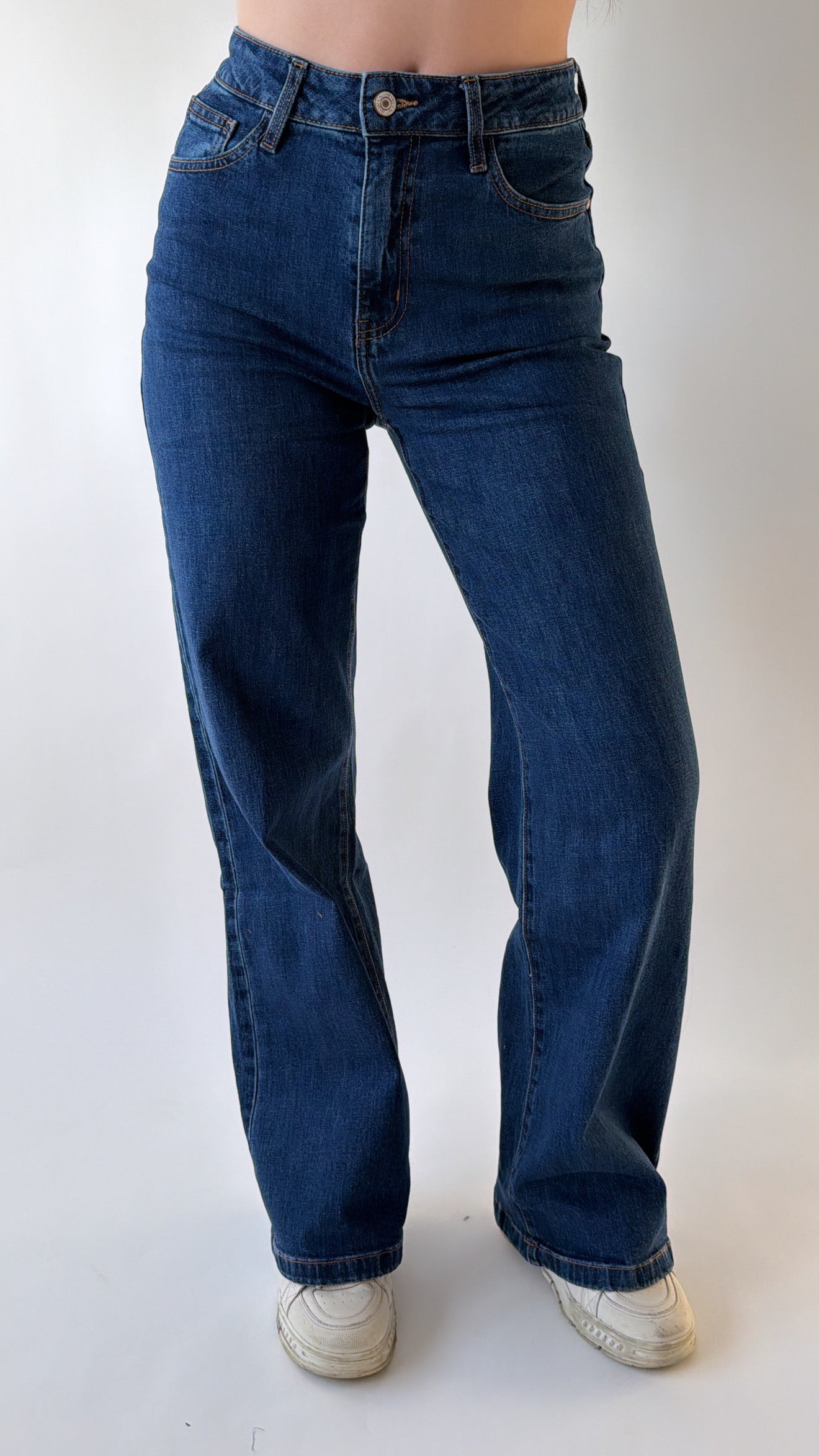 Basic wide leg jeans - dark denim