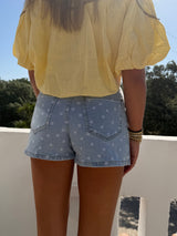 Polka Dot Denim Skort