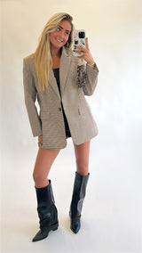 Checked Oversized Blazer