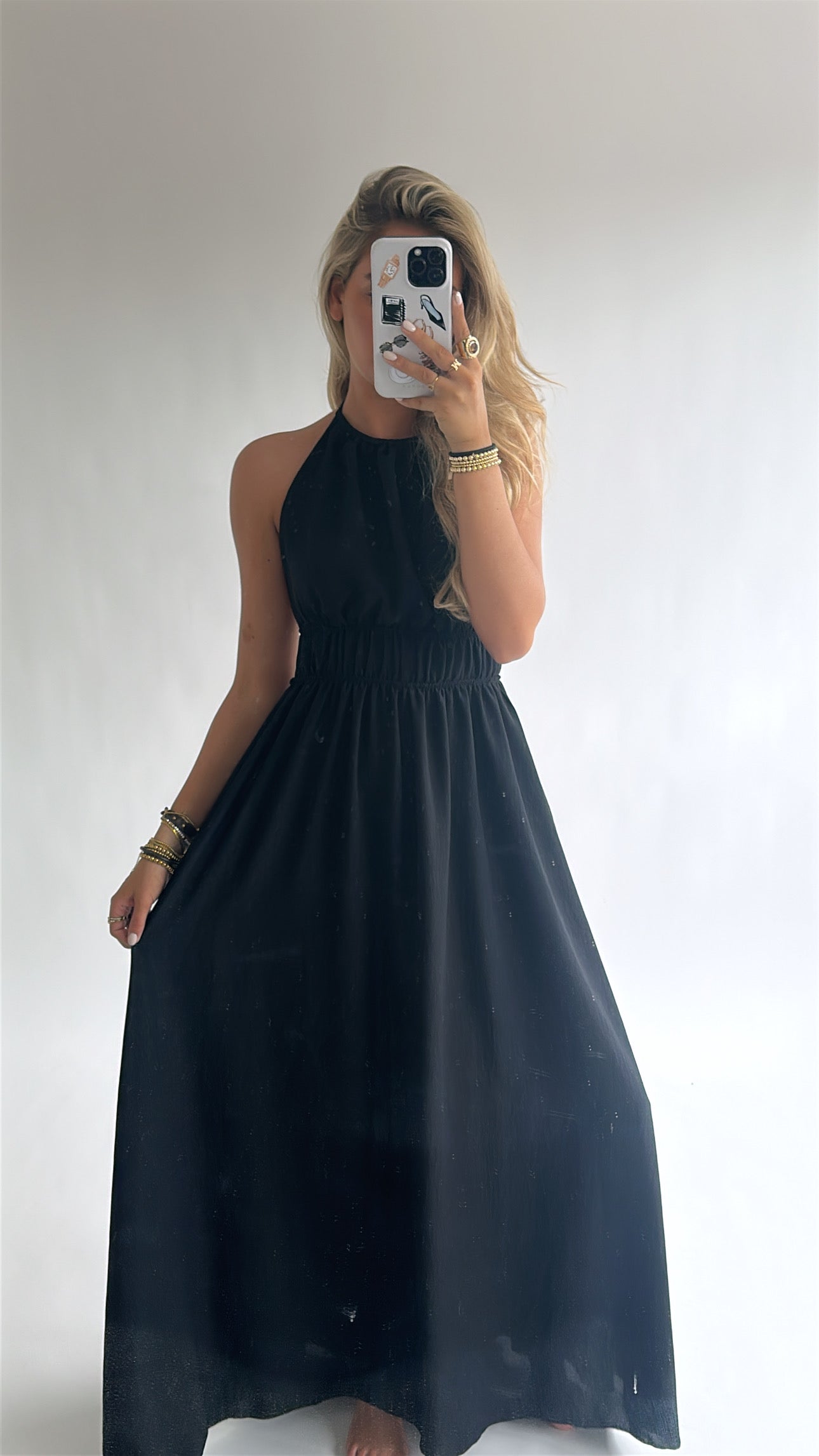 Backless Halter Maxi Jurk