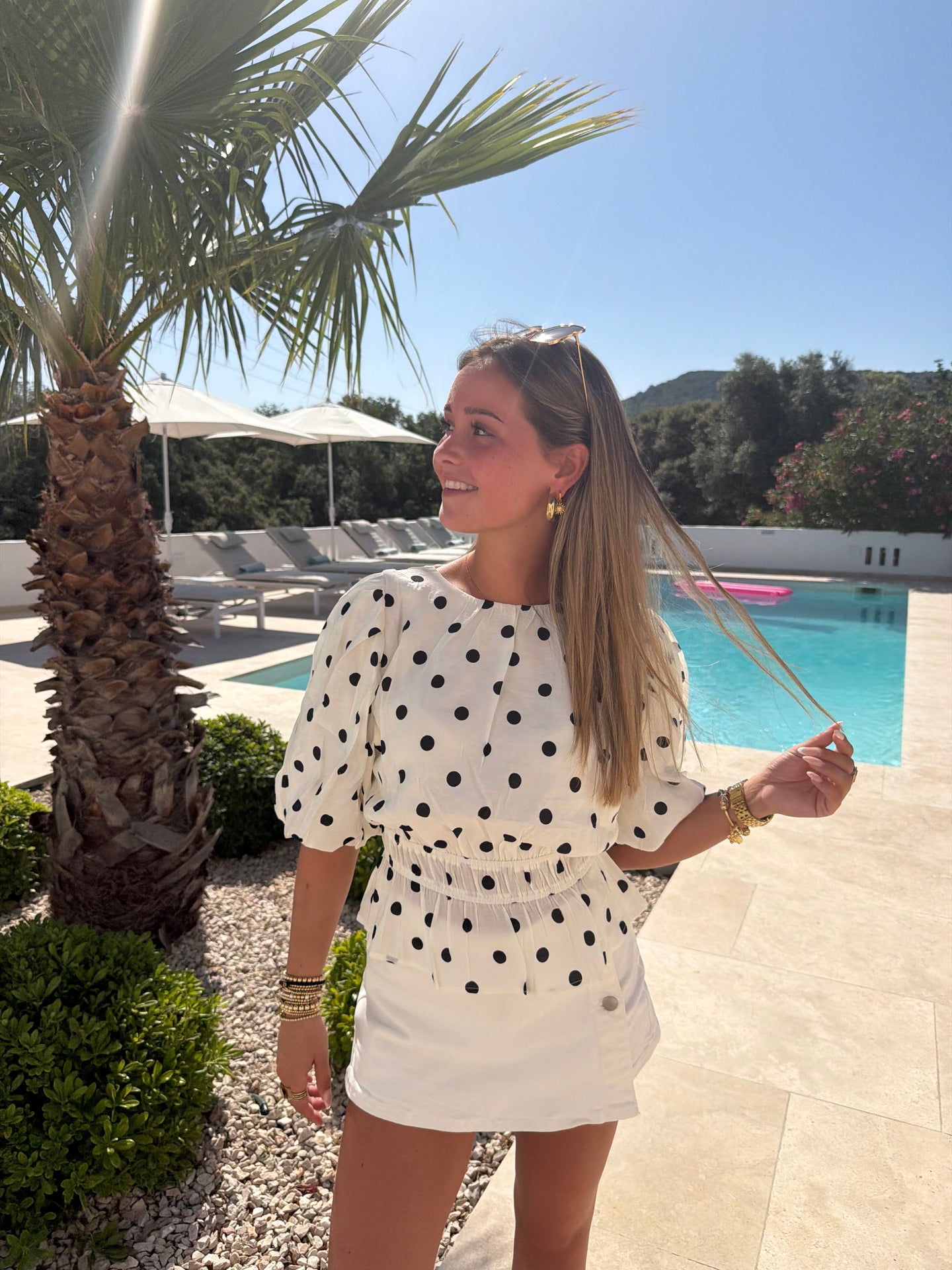 Polka Dot Puff Top