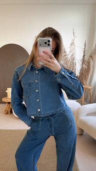 Denim Button Top