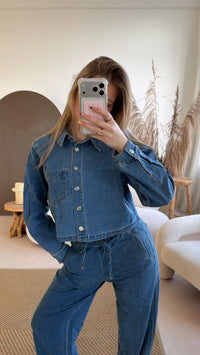 Denim Button Top